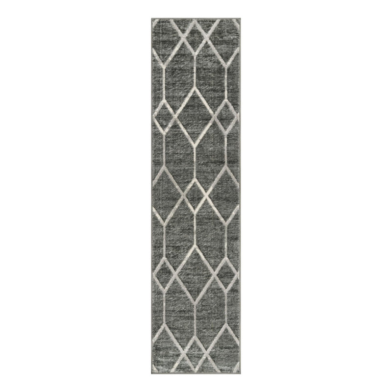 Tapis gris foncé / gris Patrie, Tapis de couloir 2 pi x 8 pi