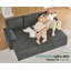 Sleeper Sectional Sofa with Pull-out Bed and Storage Chaise, Linen Blend Grey Upholstery – For Living Room-430243413