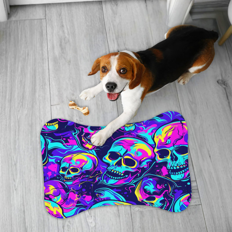 Neon Terrors - 1 Piece Bone Shape Feeding Mat
