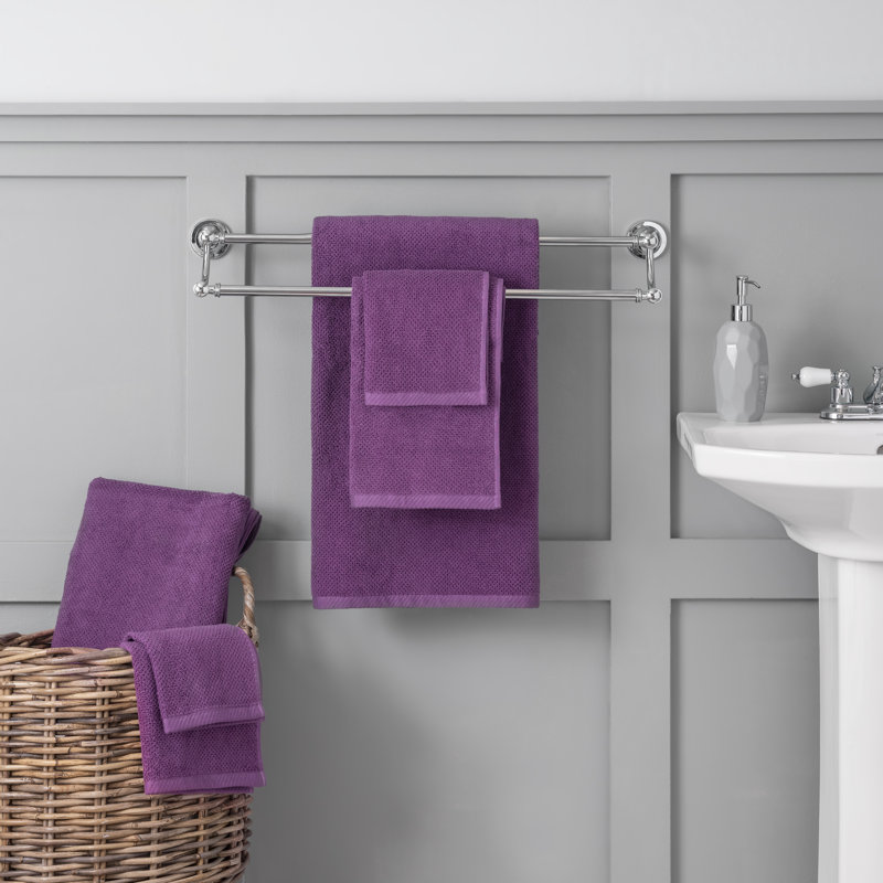 Ensemble de serviettes 6 pièces 100% coton Quaddiu, Prune