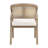 Eldora 7-Piece Mid-Century Modern Dining Set With Cane Back Chairs And Rectangular Pillar Base Table