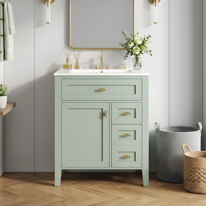 Meuble-lavabo moderne 24 "avec lavabo, Vert