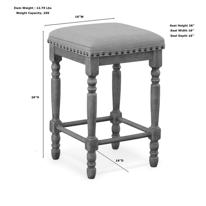 Élégant tabouret de bar 26 po à hauteur de comptoir avec rembourrage en mousse