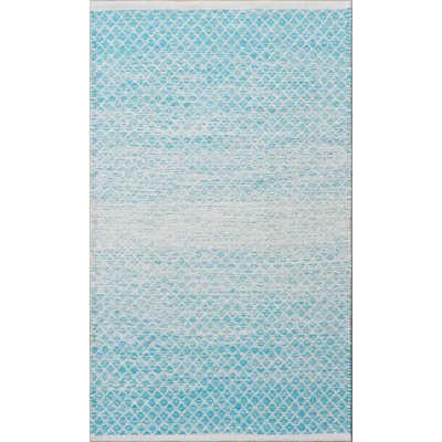 Tapis bleu/gris tissé à la main Parker