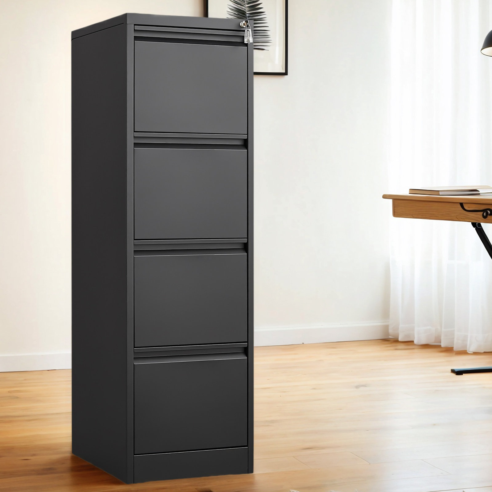 Livego 4-Drawer Vertical File Cabinet With Noise-Free Sliding Drawers ...