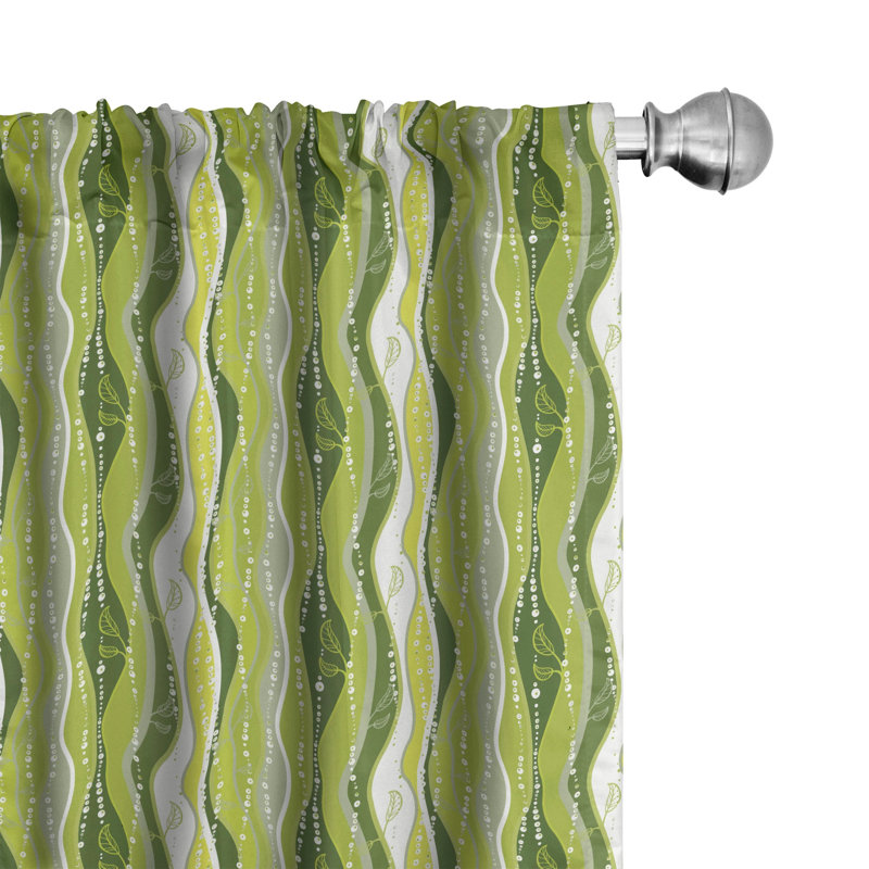Floral Semi-Sheer Rod Pocket Curtain Panels, 28" x 95"