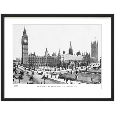 London, the Houses of Parliament 1886 1 Piece Single Picture Frame Wall Art