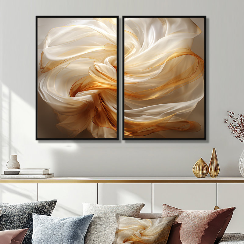 «Satisfaction liquide», art abstrait surdimensionné, vagues abstraites, Noir, H 36 po x l 48 po