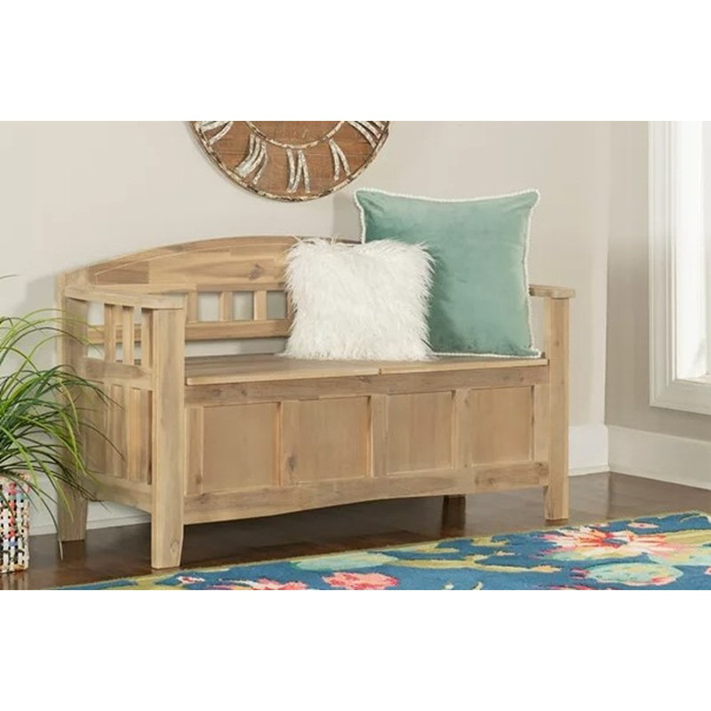 Banc de rangement en bois massif Naja