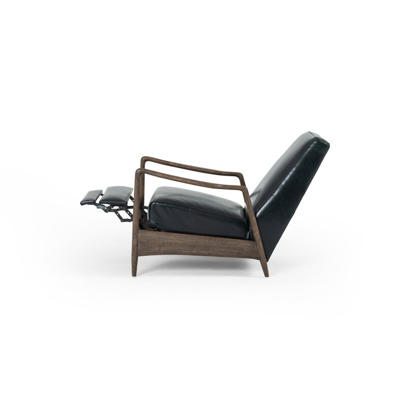 Braden Recliner-Dakota Warm Taupe, Dakota Black Genuine Leather
