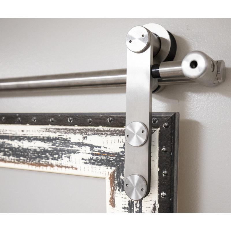 Miroir de porte de grange patiné N Peace, 30,5 po x 45,5 po