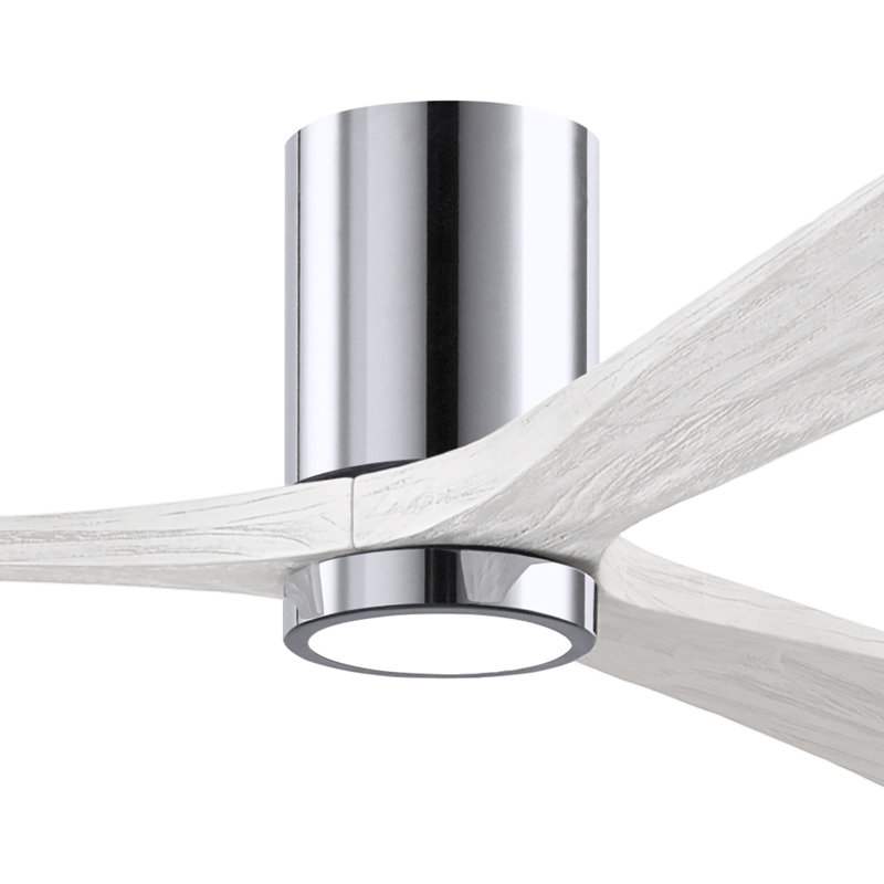 Irene LED Ceiling Fan, Polished Chrome, Matte White, 60"