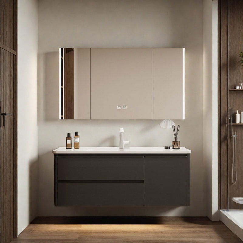 Armoire de salle de bain rétro haut de gamme, Noir, noir, noir, noir