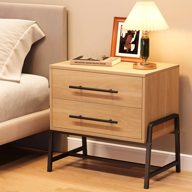 2 Drawer Bedside Table, Brown