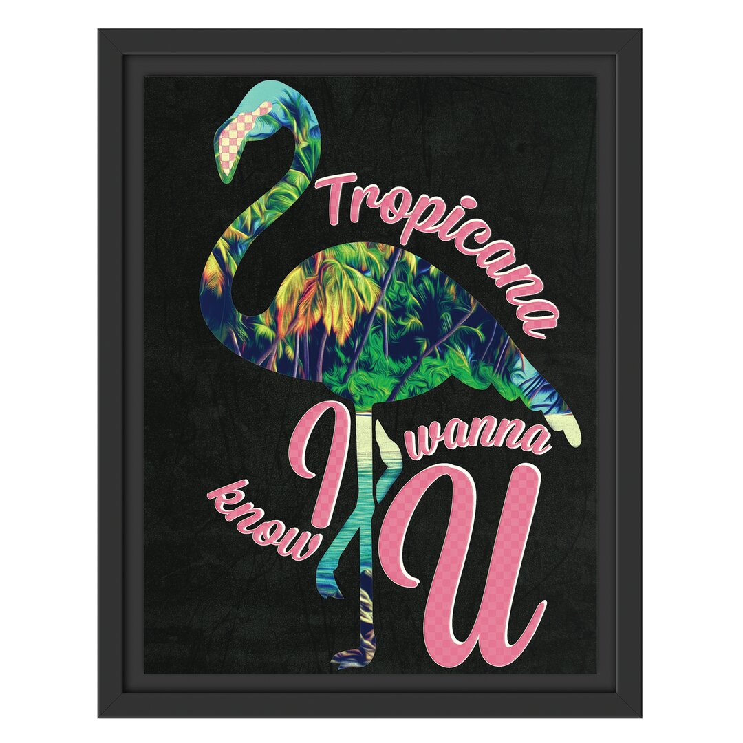 Gerahmtes Wandbild Tropicana Schwarz