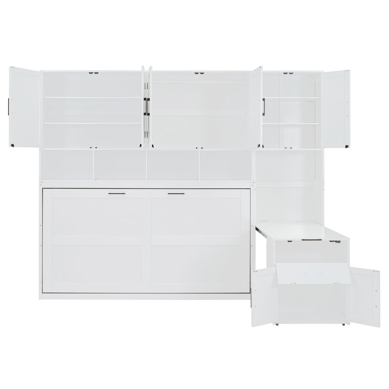 Lit escamotable moderne en MDF blanc pour la maison