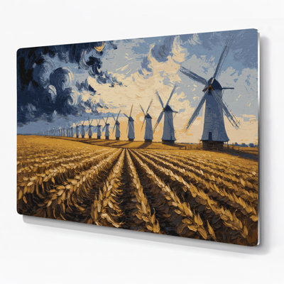 Farm Windmill Gray Metal Wall Art