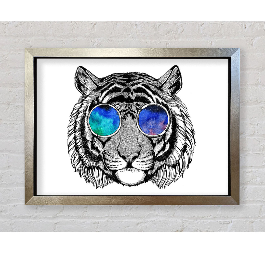 Glasses On A Tiger Hipster - Einzelne Bilderrahmen Kunstdrucke