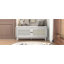 Banc d'entrée en rotin Boho avec rangement, range-chaussures rembourré pour couloirs et salons, gris délavé et beige-1400077513