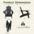Black All-Weather HDPE Plastic Folding Adirondack Chair with Cup Holder for Patio & Garden (Set of 4)-476871629-484979593