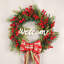 45cm Artificial Christmas Wreath with Red Berries