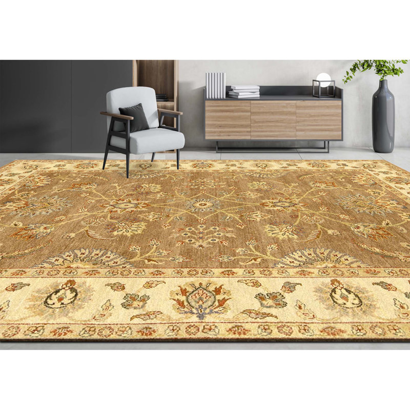 Hand Knotted Wool Oriental Area Rug in Light Blue And Ivory