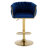 Swivel Adjustable Height Bar Stool with Woven Backs and Gold Base-115229941