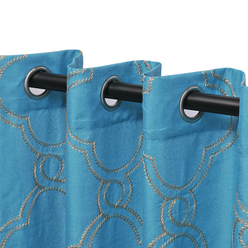 Paire de rideaux semi-transparents avec œillets Steinbeck, L 52 po x L 96 po, Verseau