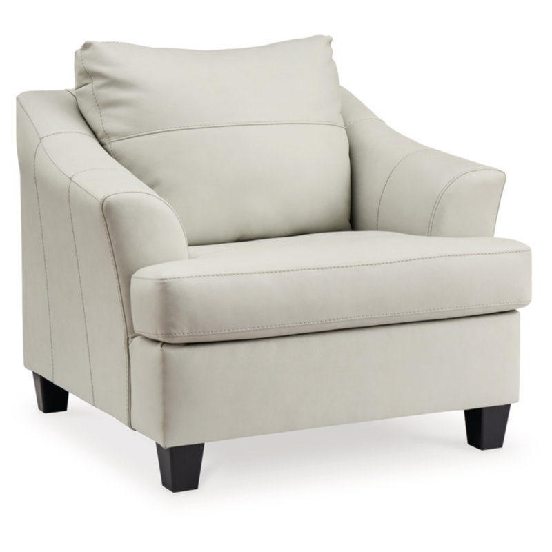 Genoa Upholstered Accent Chair, White Leather Match