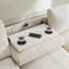 Canapé modulaire en chenille avec haut-parleur intégré, table, porte-gobelets, chargeur USB et accoudoir de rangement-1370414776