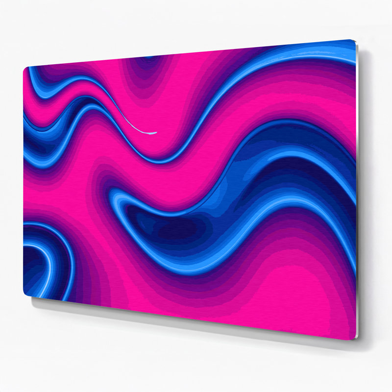 Gradient Abstract 82, art mural en métal rose, H 12 po x l 18 po