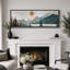 «Western Wood Effect Landscape Tranquil Wood Effect Mountain Sunset», reproduction sur toile-111176806-98041960