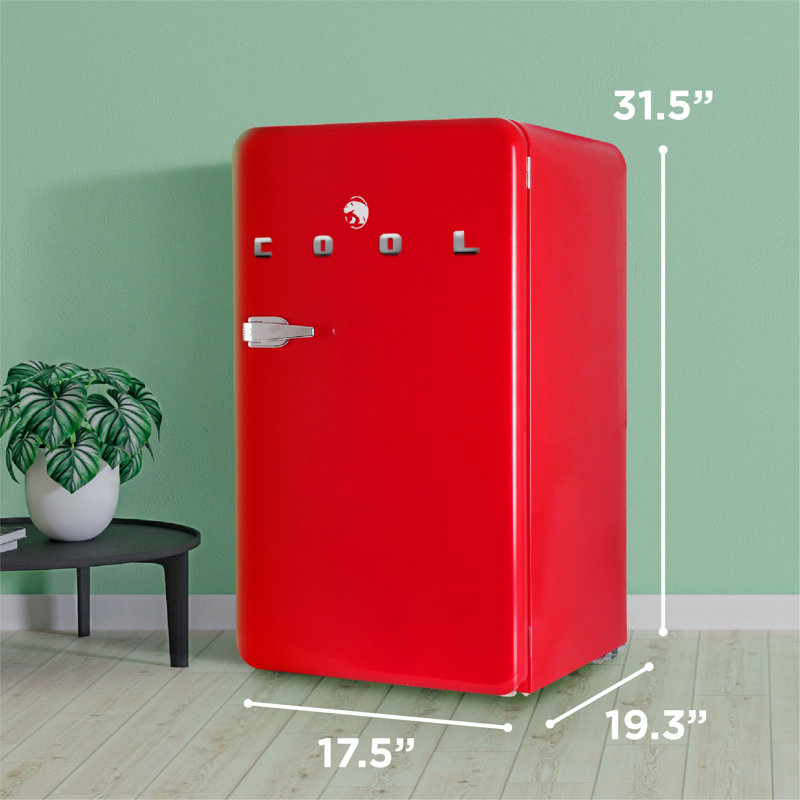 CCRA Series COMMERCIAL COOL 3.2 Cu. Ft. Refrigerator With Freezer, Vintage Style Refrigerator, With Slide-Out Glass Shelves & Tall Bottle Storage, Retro Fridge