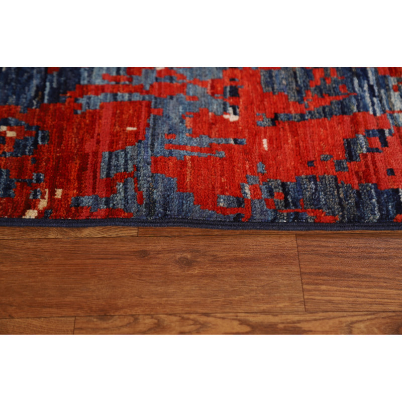 One-of-a-Kind 6'8'' X 9'5'' New Age Wool Area Rug in Navy Blue