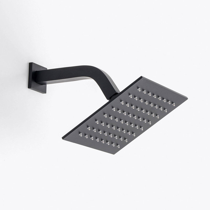 Devon Sharp Nozzles Shower Head - Wall Or Ceiling Mount - 8" Stainless Steel/Brushed Stainless Steel, Matt Black