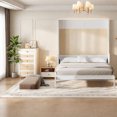 Lits peu encombrants, grand lit escamotable en panneau de fibres à densité moyenne avec bureau, maison compacte moderne