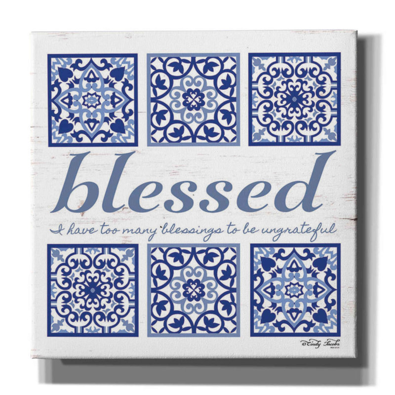 Epic Graffiti «Blessed Tile» par Cindy Jacobs, Canv «Blessed Tile» par Cindy Jacobs, H 12 po x l 12 po x P 0,75 po