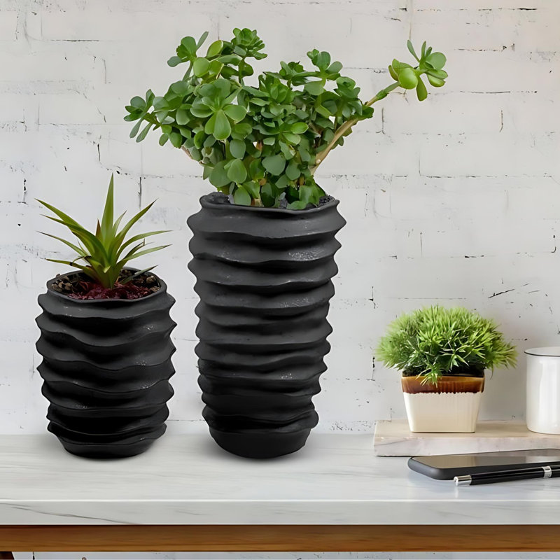 Ashalee Ceramic Table Vase Set, Black