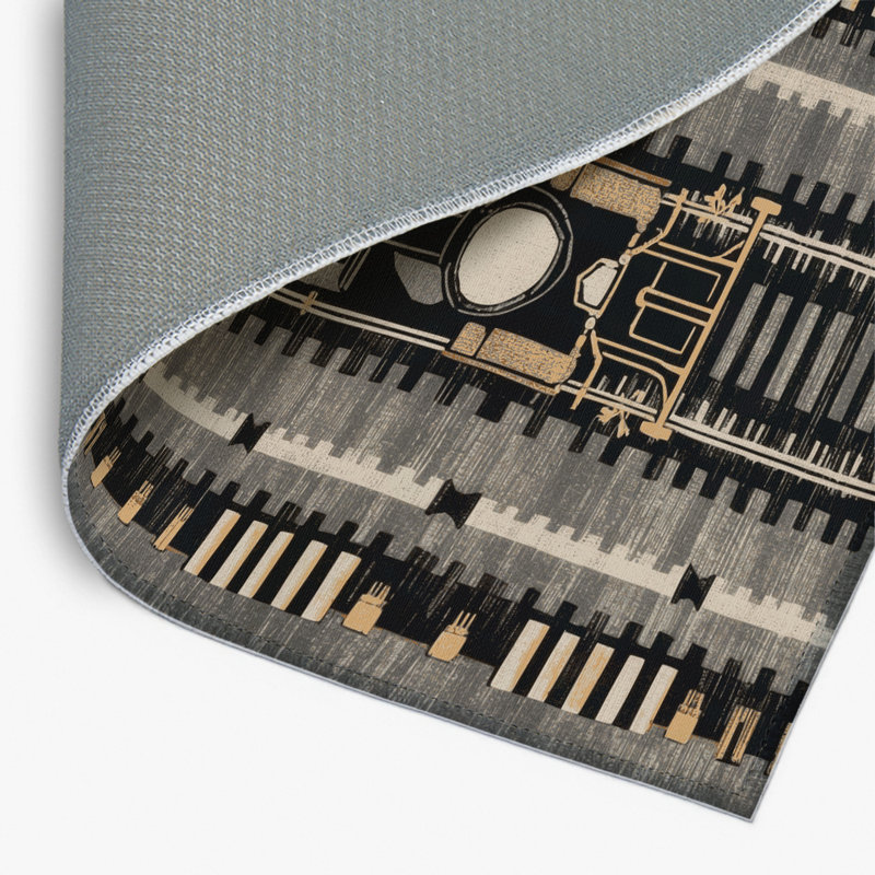 Transportation Grey Indoor and Outdoor Area Rug, Rectangle 2' x 3'