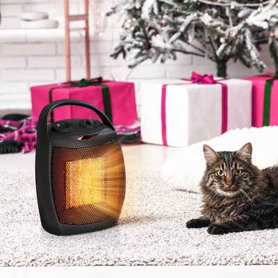 Chaufferette compacte à ventilateur en céramique HAVATO 1500W, mini radiateur électrique portatif, protection contre la surchauffe et le basculement, chauffage rapide et silencieux