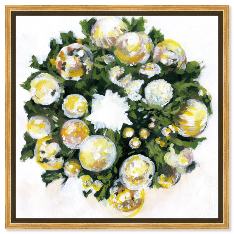 « golden christmas »-impression, Encadrement doré, 40 po x 40 po
