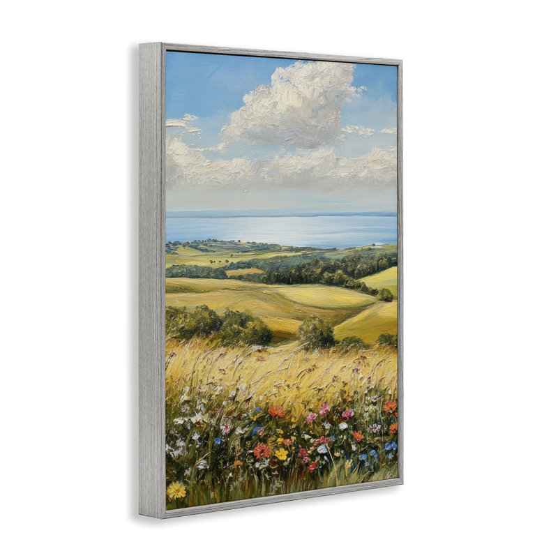 In the Distance Hills, giclée encadrée, design par Petal Prints Design, H 18 po x l 12 po, Estampe numérique Farmhouse
