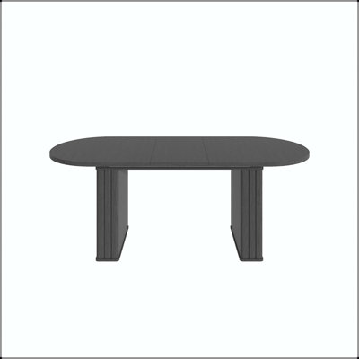 Table de salle à manger ovale extensible avec base en bois