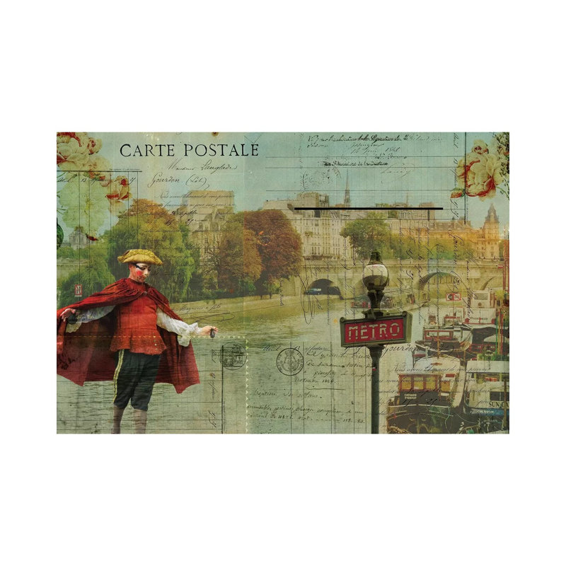 Postcards Of Paris VII by Sandy Lloyd - Wrapped Canvas Print, 20.32 cm H x 30.48 cm W