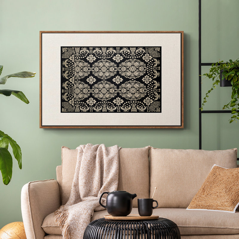 Abstrait rétro - Xl, H 25 po x l 37 po, Toile avec cadre flottant noir