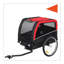 Remorque pour chien avec roues de 20 po et capacité de 44 lb, porte-vélo pliable pour animal de compagnie avec drapeau de sécurité et base en PEHD amovible, noir / rouge