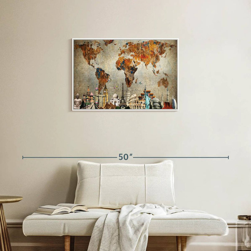 Rusty World Burwell, Cadre flottant blanc, 46 po x 31 po