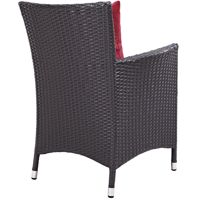 Ensemble de chaises de salle à manger d'extérieur Gather, Espresso/rouge
