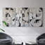 Série abstraite XI - Ensemble de 3 toiles tendues avec châssis - Prêt à être accroché-107311981