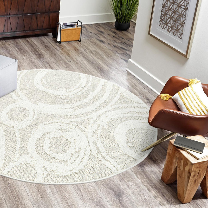 Dequantae Abstract Indoor Rug, Round 7'10"